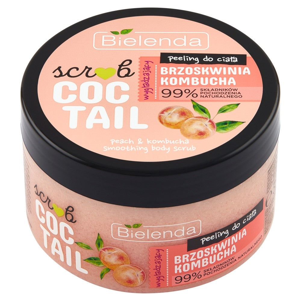 Bielenda Body Coctail Smoothing Body Scrub Peach Kombucha 99% Natural Ingredients 350g