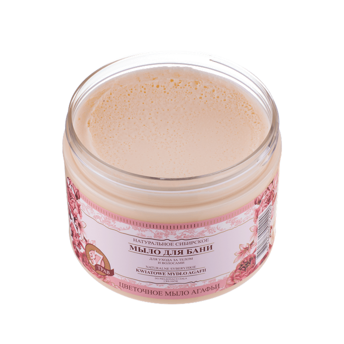 Granny Agafia's Recipes - Siberian natural SOAP with flower extracts for body and hair care 500ml 4744183014220