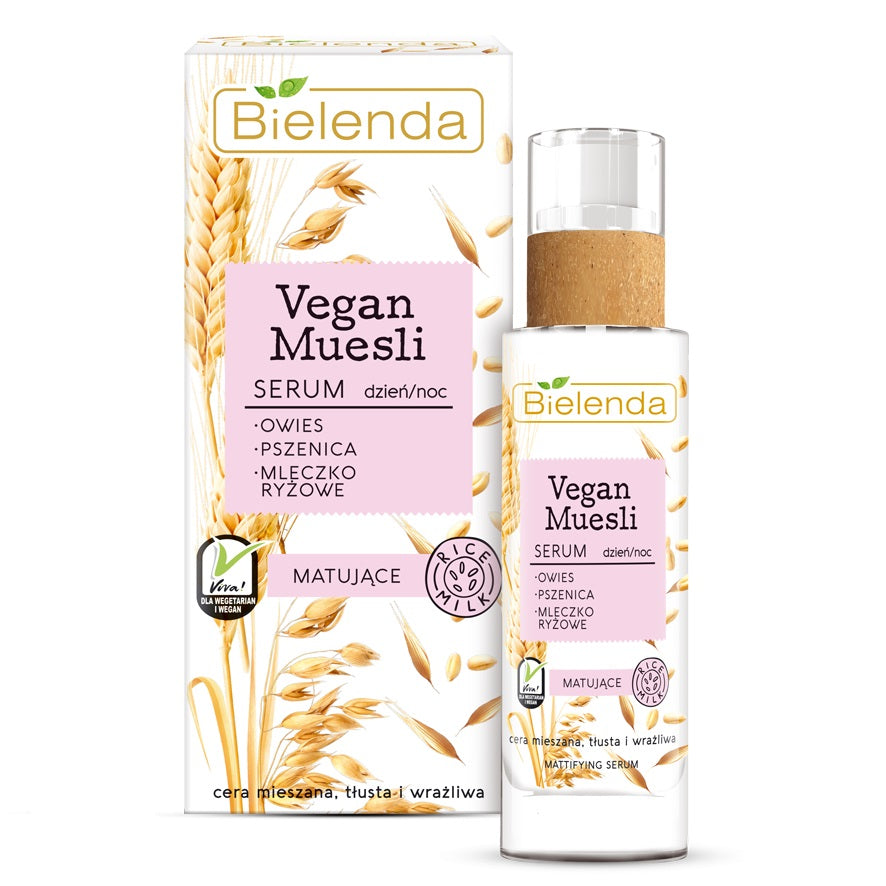 Bielenda Vegan Muesli Matting Serum Oat Wheat Rice Milk 30 ml