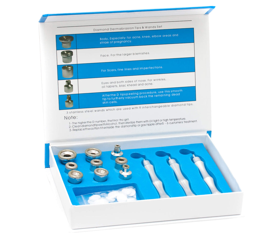 Microdermabrasion Diamond Head Replacements and Wands Set