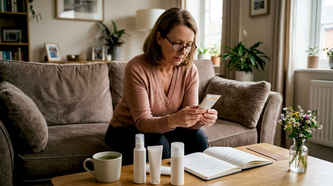Buyer reviewing Polish sunscreen products at desk