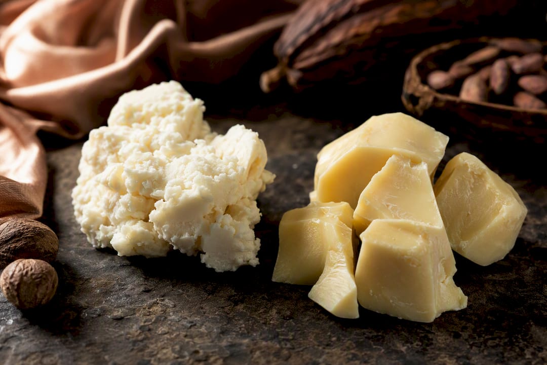 Shea and cocoa butter raw ingredients