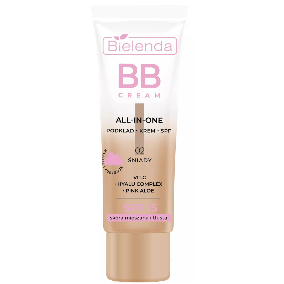 Bielenda BB Cream All In One Do Skóry Mieszanej I Tłustej 02 Dark SPF15 30g