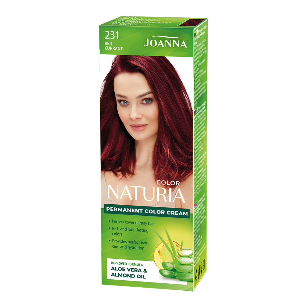 Joanna Naturia Permanent Hair Color Dye Care Shine No. 231 Red Currant 100ml