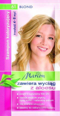 Marion - Szampon koloryzujący 4-8 myć 61 BLOND z wyciągiem z aloesu 40 ml 5902853000617