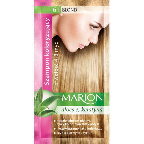 Marion - Szampon koloryzujący 4-8 myć 61 BLOND z wyciągiem z aloesu 40 ml 5902853000617