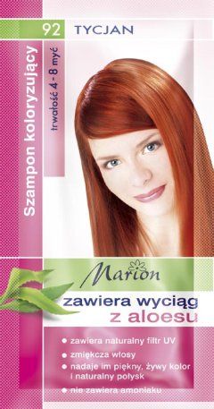 Marion - Szampon koloryzujący 4-8 myć 92 TYCJAN z wyciągiem z aloesu 40 ml 5902853005209