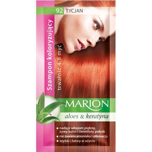 Marion - Szampon koloryzujący 4-8 myć 92 TYCJAN z wyciągiem z aloesu 40 ml 5902853005209