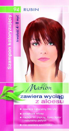 Marion - (ZUŻYĆ DO 31.08.23) Szampon koloryzujący 4-8 myć 94 RUBIN z wyciągiem z aloesu 40 ml 5902853005407