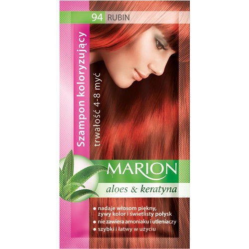 Marion - (ZUŻYĆ DO 31/08/23) Szampon koloryzujący 4-8 myć 94 RUBIN z wyciągiem z aloesu 40 ml 5902853005407