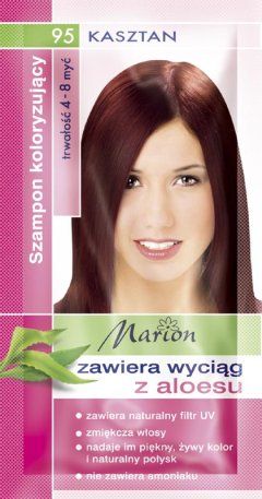 Marion - Szampon koloryzujący 4-8 myć 95 KASZTAN z wyciągiem z aloesu 40 ml 5902853005506