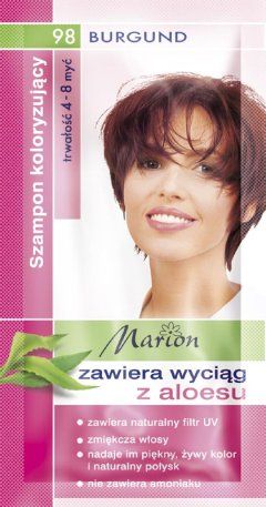 Marion - (ZUŻYĆ DO 30.04.23) Szampon koloryzujący 4-8 myć 98 BURGUND z wyciągiem z aloesu 40 ml 5902853005803