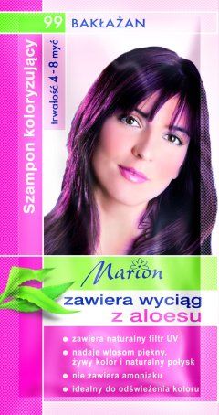 Marion - (ZUŻYĆ DO 31.08.23) Szampon koloryzujący 4-8 myć 99 BAKŁAŻAN z wyciągiem z aloesu 40 ml 5902853000990