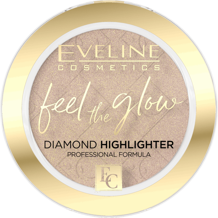 Eveline Feel the Glow Vegan Velvet Face Diamond Highlighter in Stone 02 Beach Glow 5g