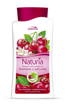 Joanna - Naturia - SZAMPON z ODŻYWKĄ 2 w 1 WIŚNIA do włosów farbowanych 500ml 5901018007966