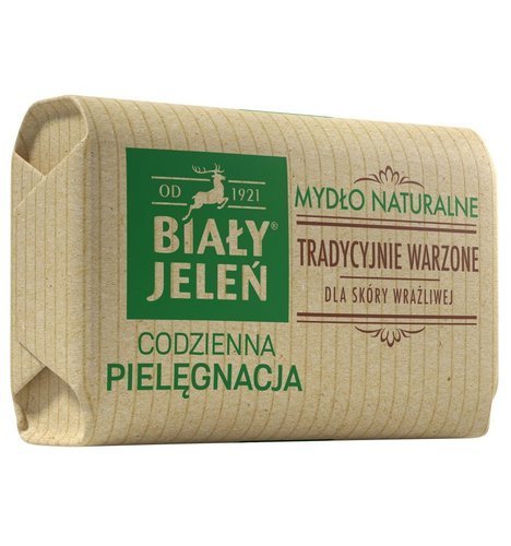 Biały Jeleń - Premium - Hipoalergiczne MYDŁO NATURALNE Z LNEM do skóry wrażliwej KOSTKA 100g 5900133006168