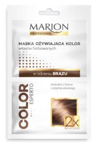 Marion - Color Esperto - Regenerująca MASKA ożywiająca włosy farbowane w odcieniach BRĄZU 2x20 ml NOWOŚĆ! 5902853104025 