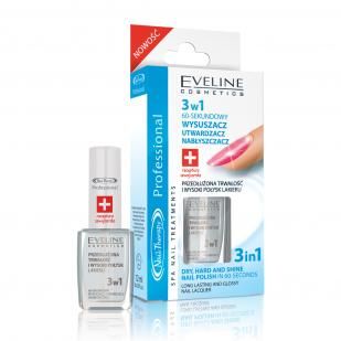 Eveline - Nail Therapy - 3 w 1 lakier do paznokci suchy, twardy i połyskujący 12ml 5907609329745