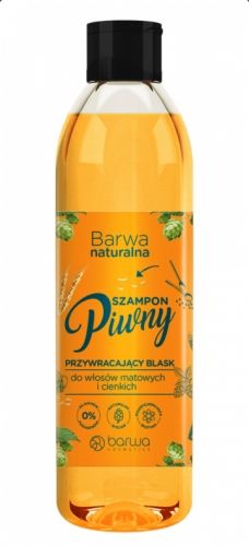 Barwa - Natural - Gloss shine BEER SHAPOO z kompleksem witaminowym do włosów suchych, zniszczonych 300ml 5902305000080