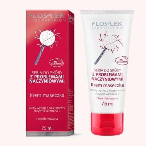 Flos Lek - Linia rozszerzonych naczynek - Maska kremowa 75ml 5905043001173