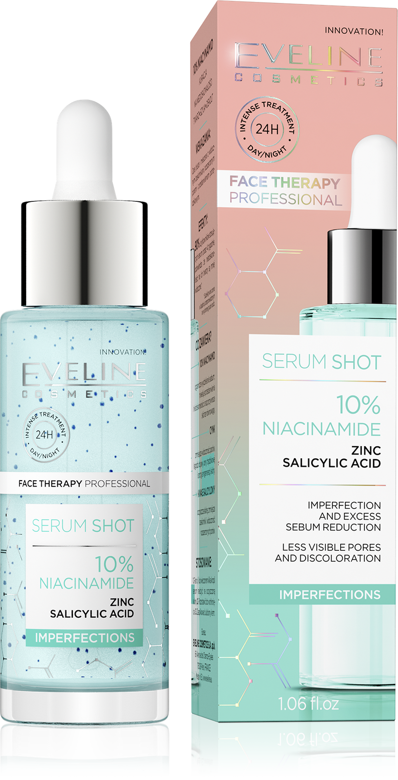 Eveline Face Therapy Serum Shot 10% Niacinamide Treatment for Face and Neck 30ml