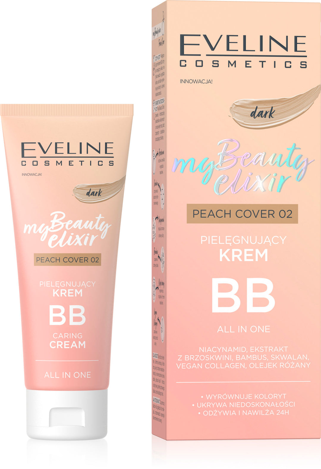 Eveline My Beauty Elixir Nourishing BB Cream All In One Dark Peach Cover No. 2 30ml