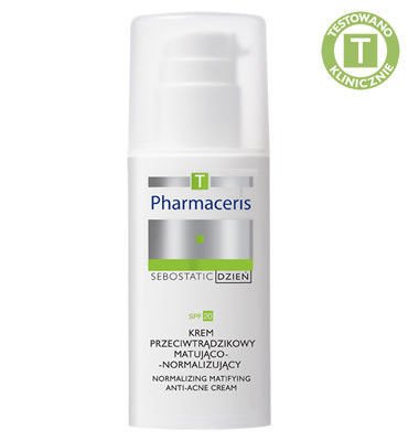 Pharmaceris T - SEBOSTATIC DAY - ANTI-ACNE NORMALIZUJĄCY krem ​​do twarzy SPF 20 zwęża pory skóry 50 ml 5900717142213