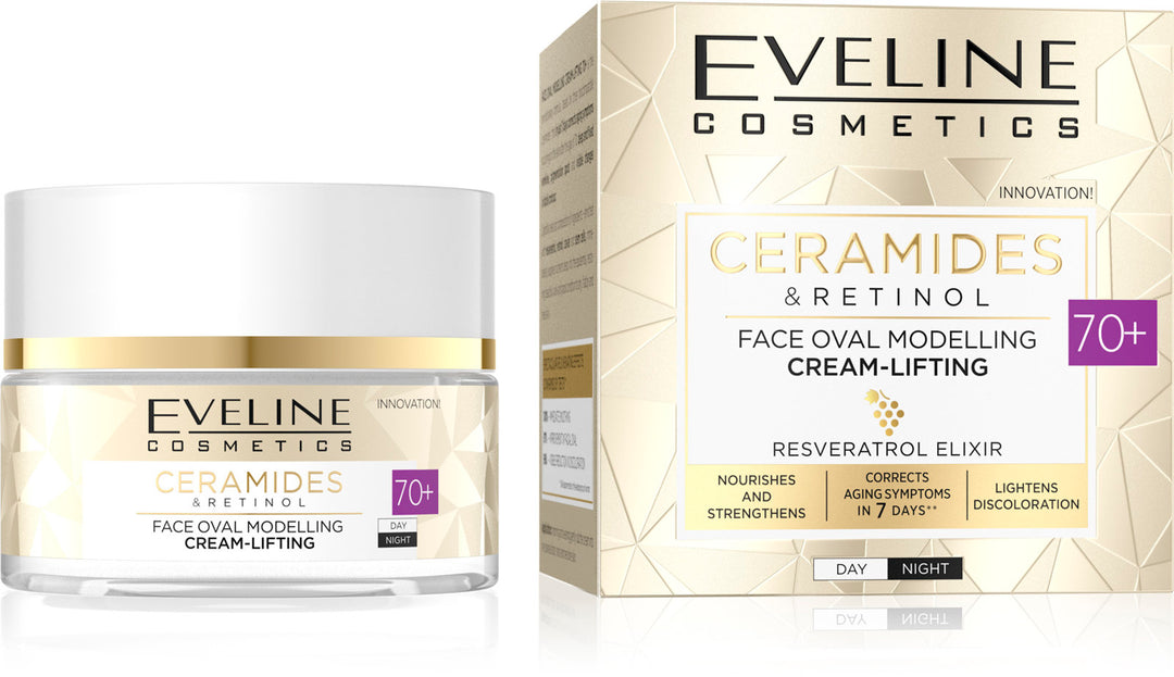 Eveline Ceramides & Retinol Face Oval Modeling Lifting Cream 70+ 50ml