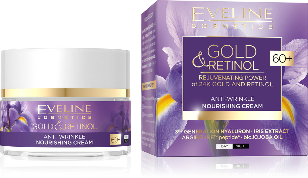 Eveline Gold & Retinol Anti-Wrinkle Nourishing Day and Night Cream 60+ for Sensitive Skin 50ml