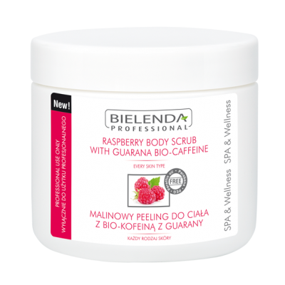 Bielenda Professional Raspberry Body Scrub Brazilian Guarana Bio-Caffeine 550g