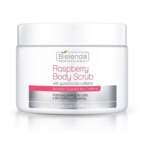 Bielenda Professional Raspberry Body Scrub Brazilian Guarana Bio-Caffeine 550g