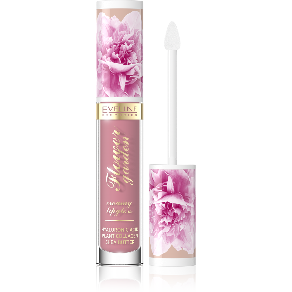 Eveline Flower Garden Creamy Lip Gloss No.01 Delicate Rose Vegan 4.5ml