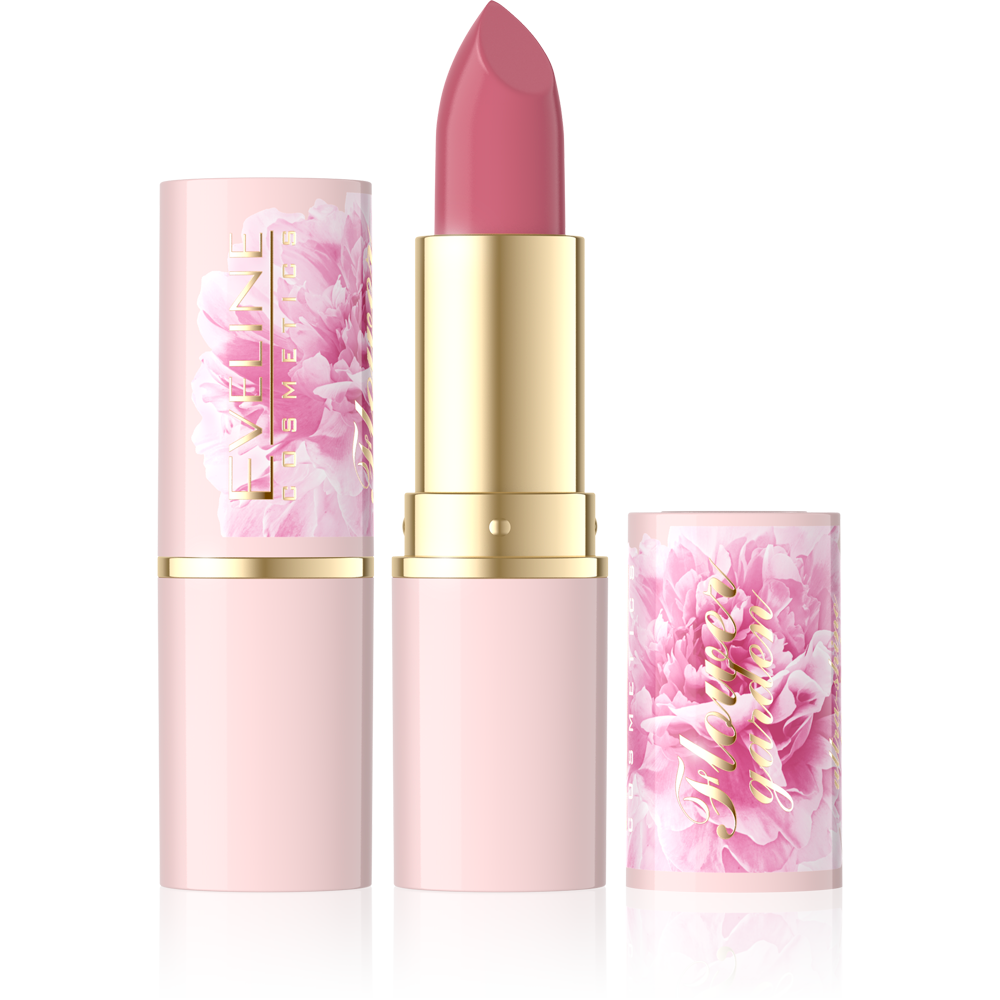 Eveline Flower Garden Moisturizing Lipstick No.1 Vit.E Hyaluronic Acid Vegan 1 Piece