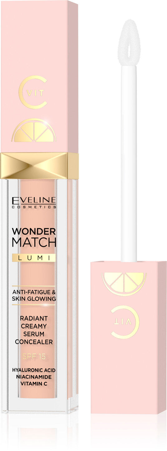 Eveline Wonder Match Lumi Illuminating Concealer with Vitamin C SPF15 No.10 Vanilla Warm 6.8ml