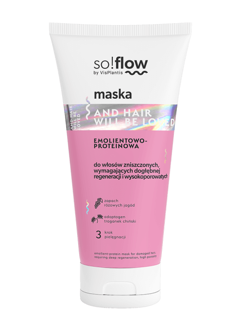 So!Flow by Vis Plantis Emollient-Protein Mask for Damaged Hair Requiring Deep Regeneration 200ml