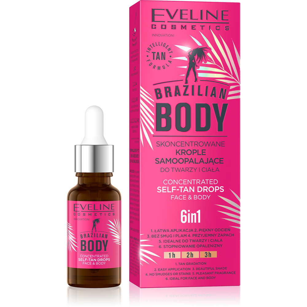 Eveline Brazilian Body Concentrated Self-Tanning Drops for Face and Body 18ml