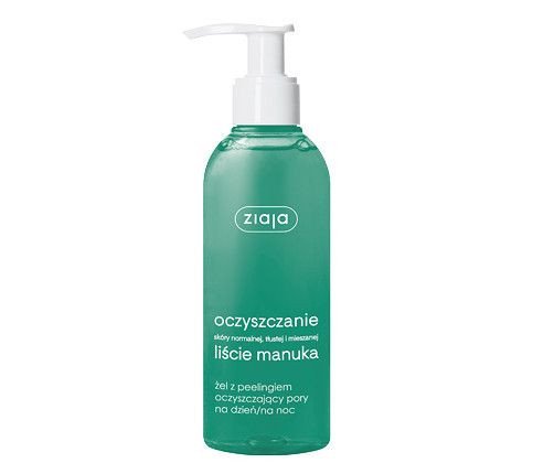 Ziaja - Manuka Leaves - Oczyszczający pory żel na dzień i noc z PEELINGIEM do cery mieszanej, tłustej i normalnej od 12 roku życia 200ml 5901887029120