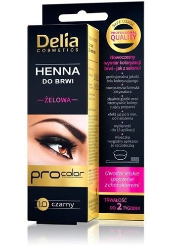 Delia - Henna żelowa do brwi 1.0 CZARNA 5901350441978