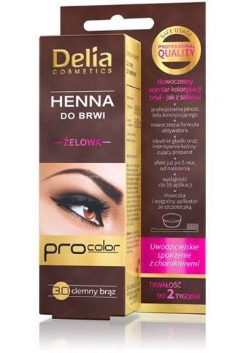 Delia - Henna żelowa do brwi 3.0 CIEMNY BRĄZ 5901350441985