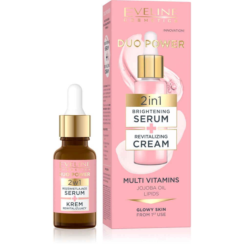 Eveline Duo Power 2in1 Illuminating Serum and Revitalizing Cream 18ml