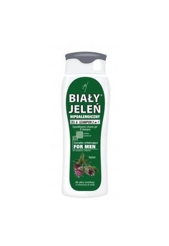 Biały Jeleń - Dla mężczyzn - Hipoalergiczny ŻEL i SZAMPON z ŁOPIANEM I PROTEINAMI MLECZNYMI 300ml 5900133011261