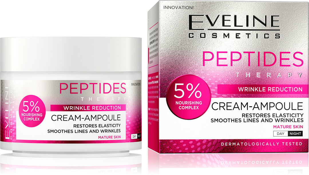 Eveline Peptides Nourishing Cream-Ampoule 5% Nourishing Complex for Mature Skin Day and Night 50ml