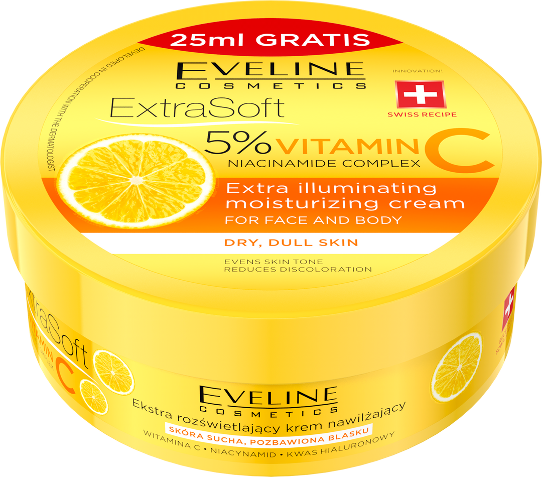 Eveline Extra Soft 5% Vitamin C Niacinamide Complex for Dry and Dull Skin 200ml