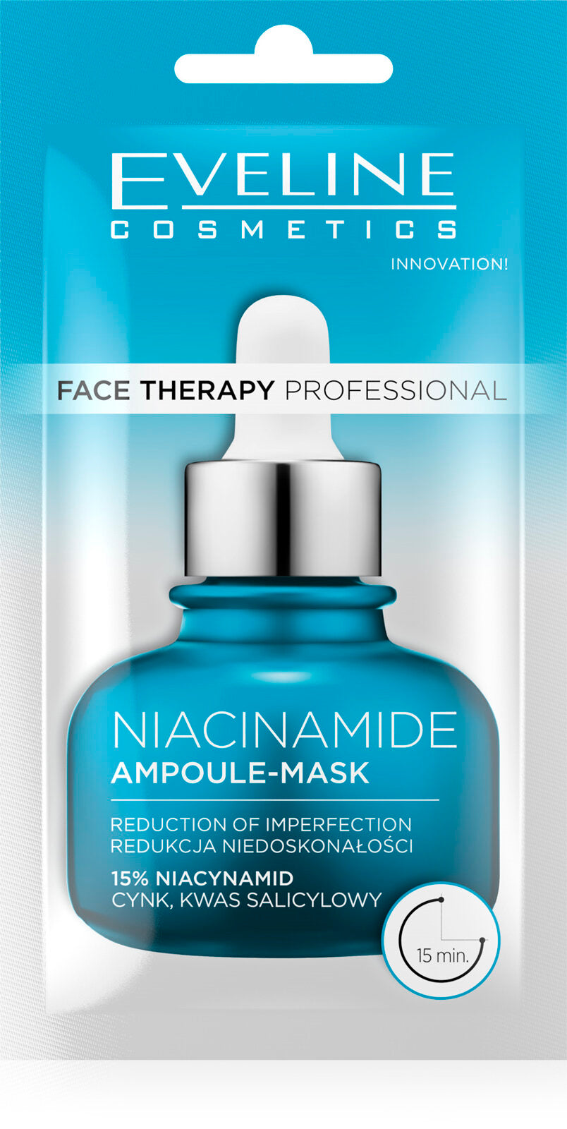 Eveline Face Therapy Professional Ampoule-Mask 15% Niacinamide Cream Mask for Oily and Combination Skin 8ml