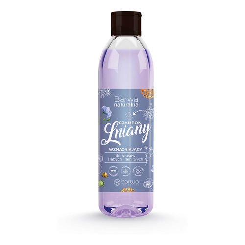 Barwa - Natural - SZAMPON wzmacniający z siemieniem lnianym do włosów suchych i osłabionych 300ml 5902305000349