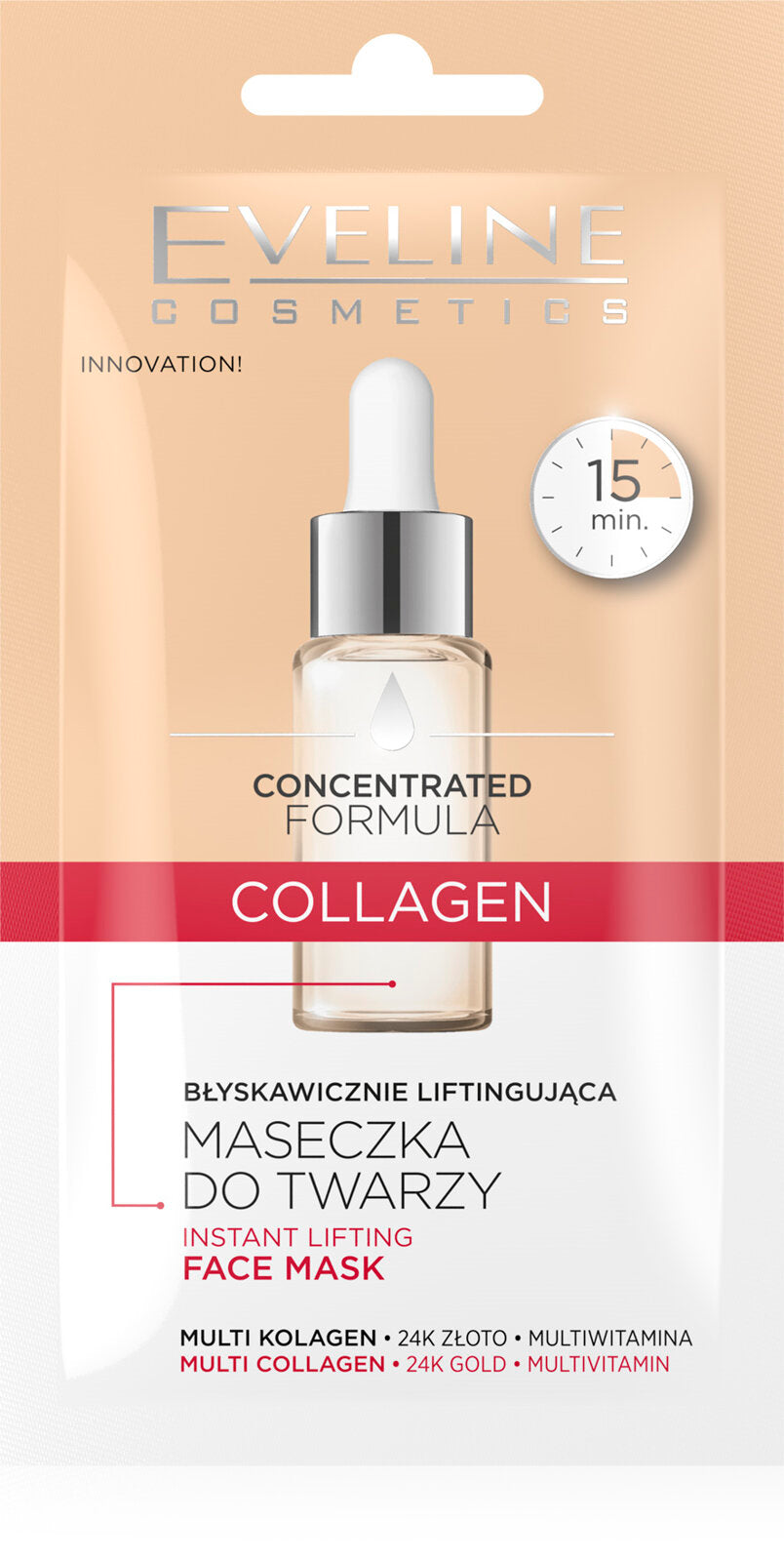 Eveline Concentrated Formula Collagen Instantly Lifting Face Mask for Very Dry Mature Skin 8ml