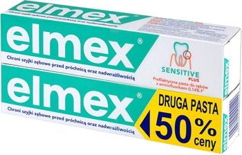 ELMEX - Sensitive - ZESTAW 2x PASTA do zębów z aminofluorkiem uderza przed nadwrażliwością 2x75ml (DRUGA ZA 50% ocen!) (ZIELONA) 5903415000120 / 8714789973111