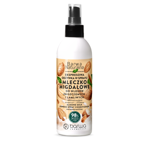 Barwa Natural Reconstructing Conditioner Almond Milk Spray for Damaged and Brittle Hair 200ml