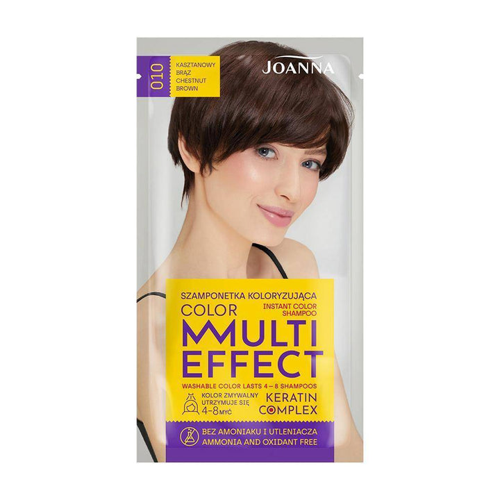 Joanna - Multi Color Effect Keratin Complex - Szamponetka 010 KASZTANOWY BRĄZ 35g 5901018015206