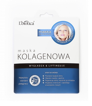 L'biotica - (ZUŻYĆ DO 30/11/24) Maska do twarzy na tkaninie KOLAGENOWA (WYGŁADZA I LIFTINGUJE) każdy rodzaj skóry 23ml 5907636934073 